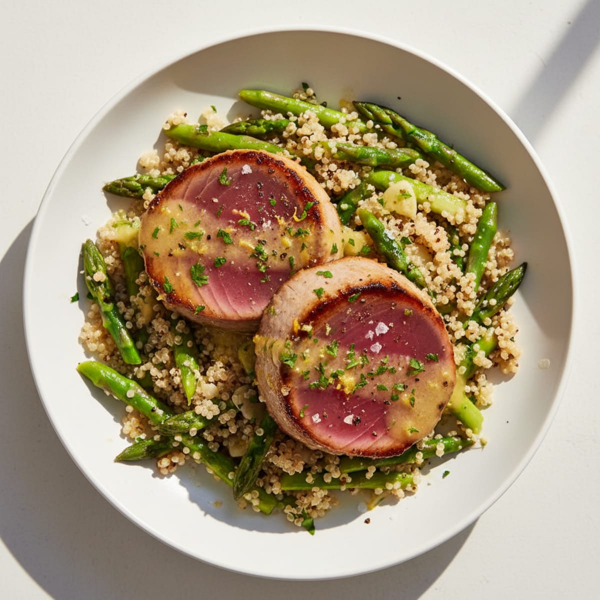 Seared Tuna with Lemon-Herb Sauce