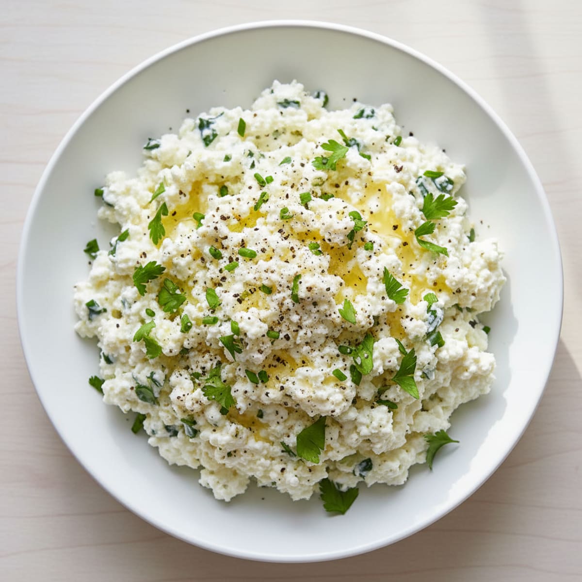 Garlic-Herb Cottage Cheese Bowl
