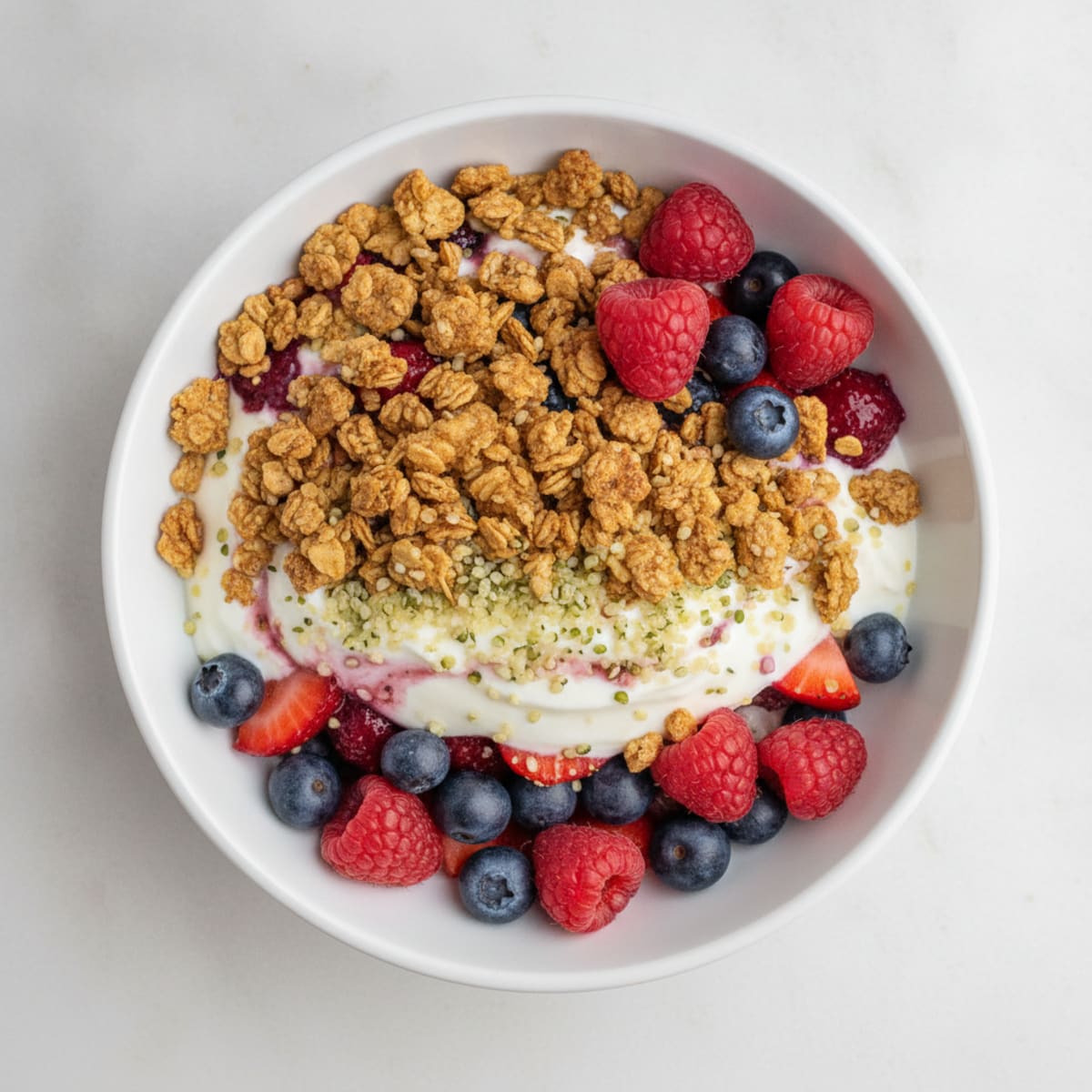 Greek Yogurt Parfait with Protein Granola and Fresh Berries