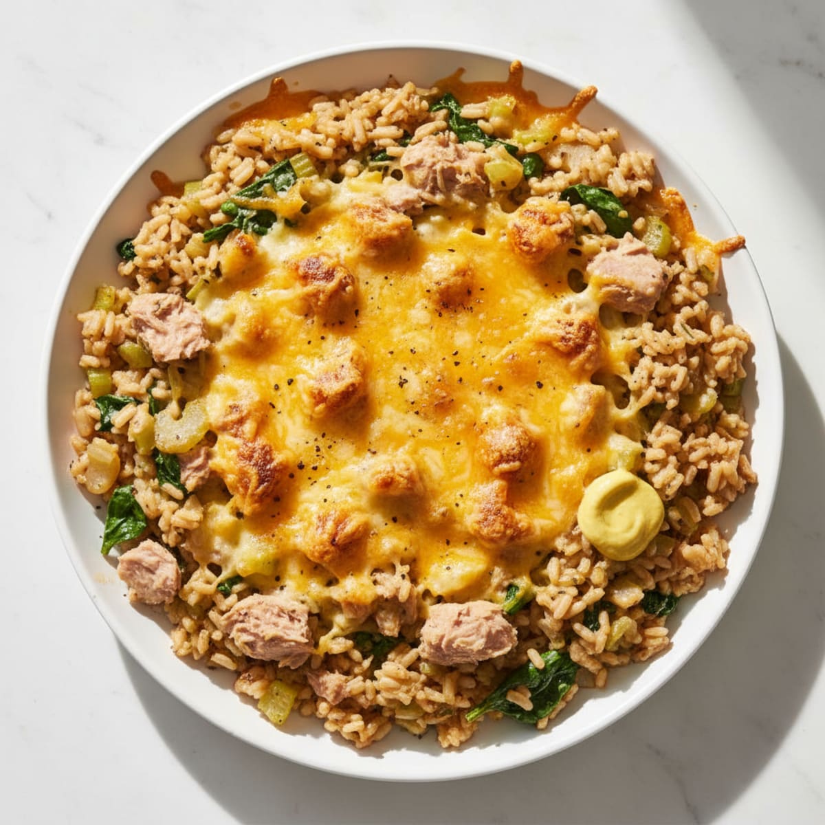 Golden Tuna Melt Brown Rice Skillet