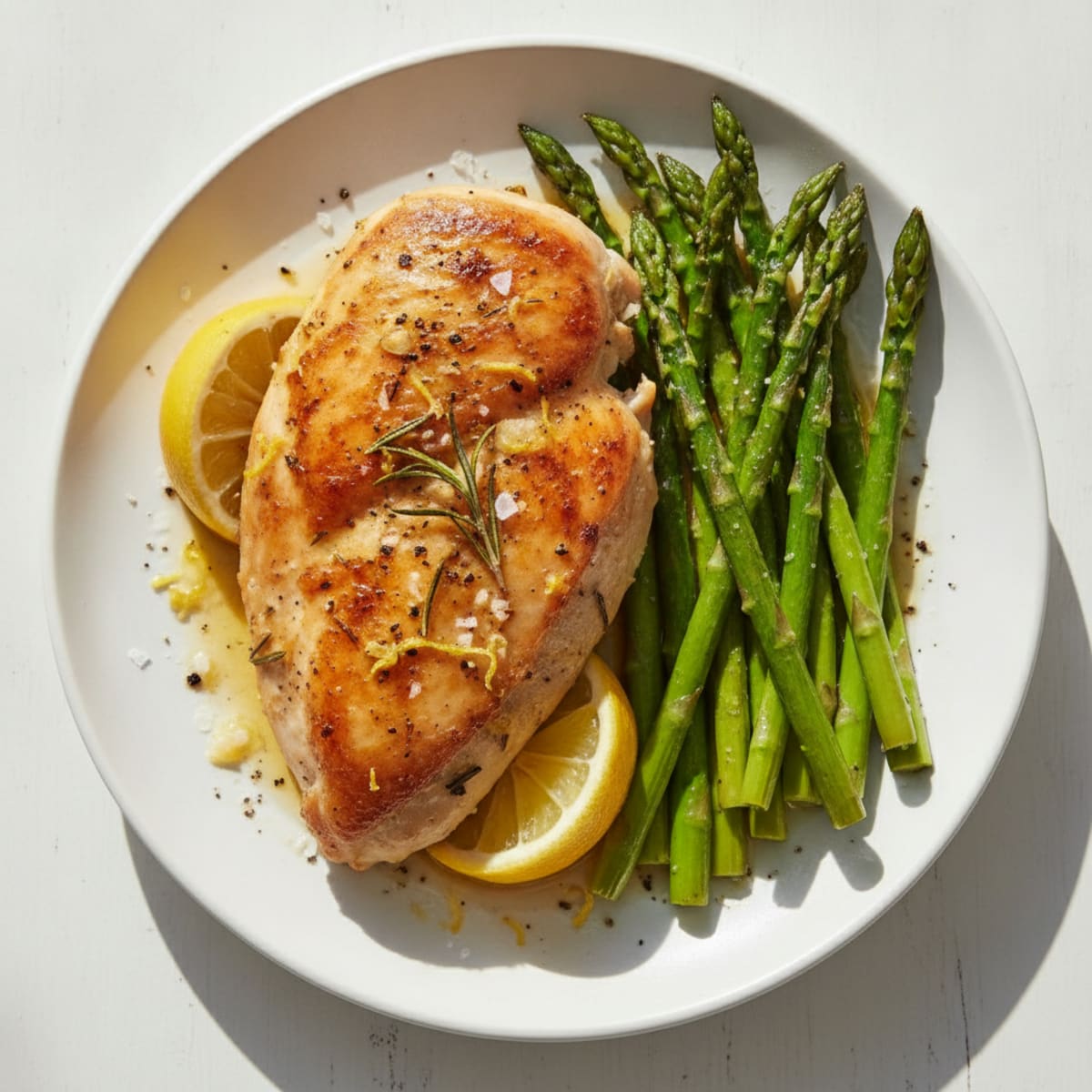 Lemon Herb Roasted Chicken with Asparagus