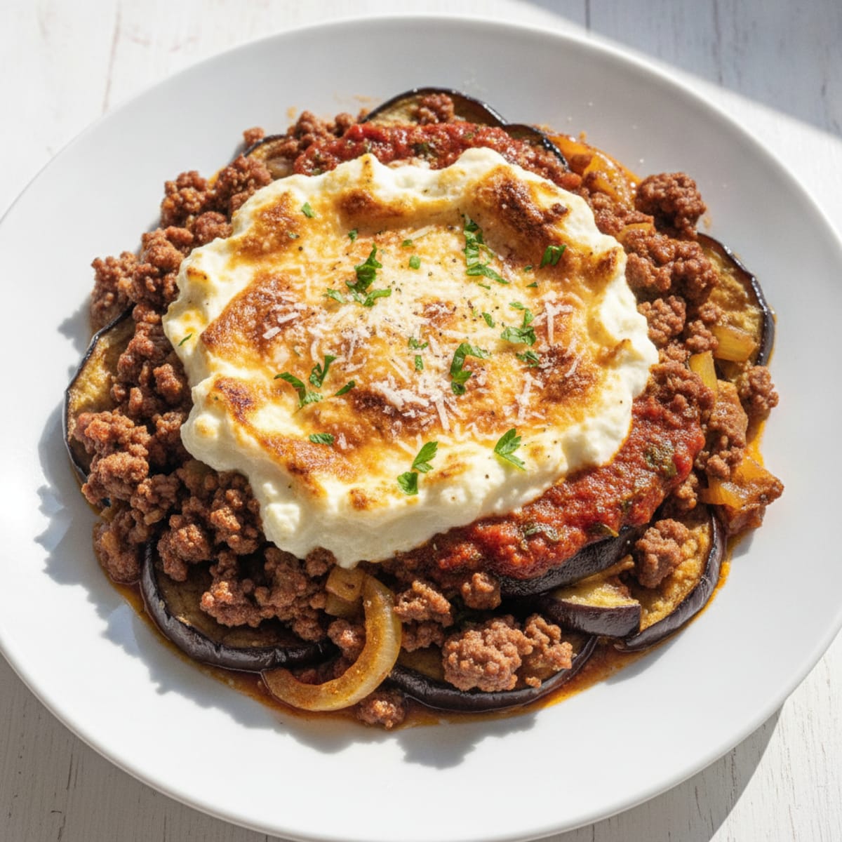 Classic Beef and Eggplant Moussaka Bake