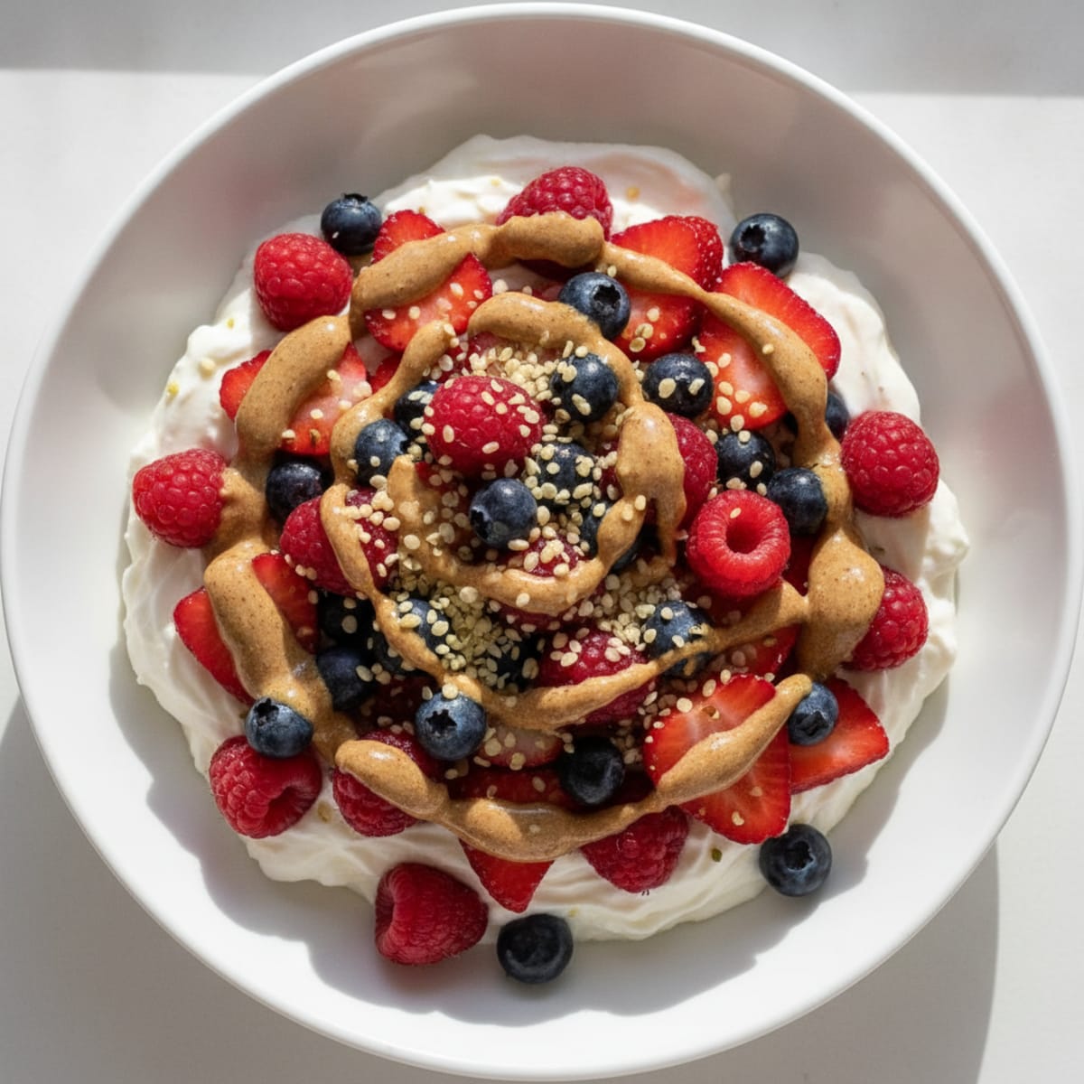 Silky Greek Yogurt Protein Pudding with Mixed Berries