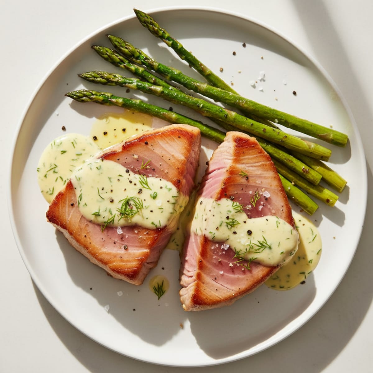 Pan-Seared Tuna with Lemon-Dill Sauce