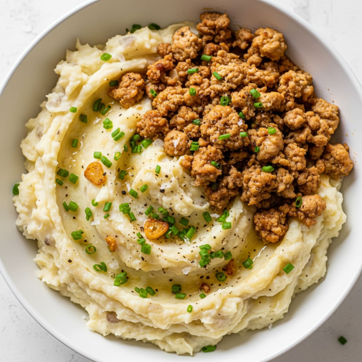 Buttery Garlic Mashed Potato & Turkey Bowl