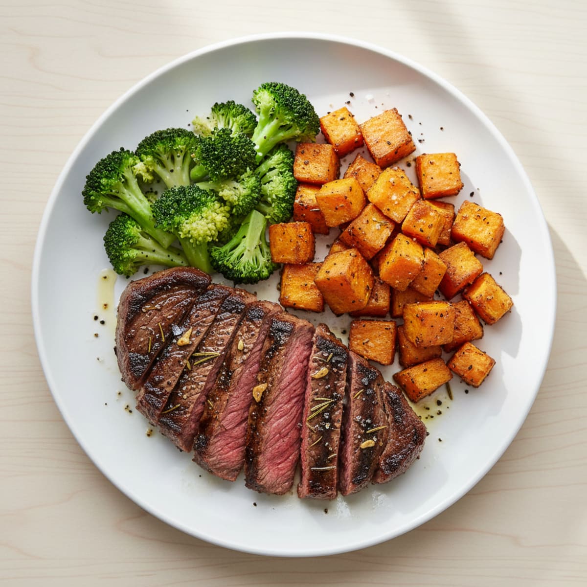 Grilled Steak with Roasted Sweet Potatoes