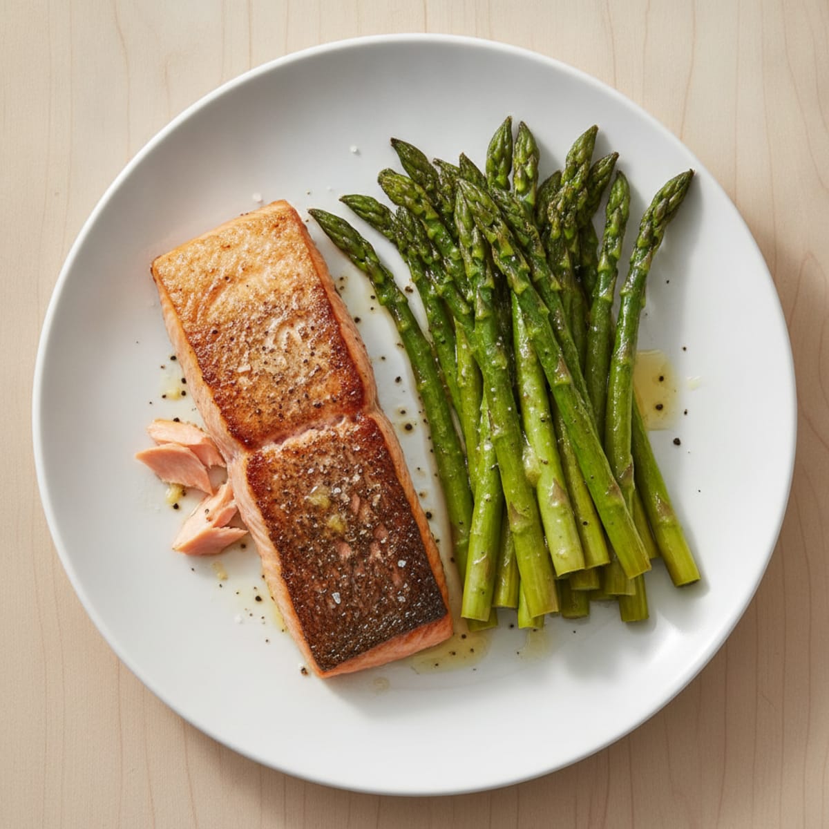 Pan-Seared Salmon with Roasted Asparagus