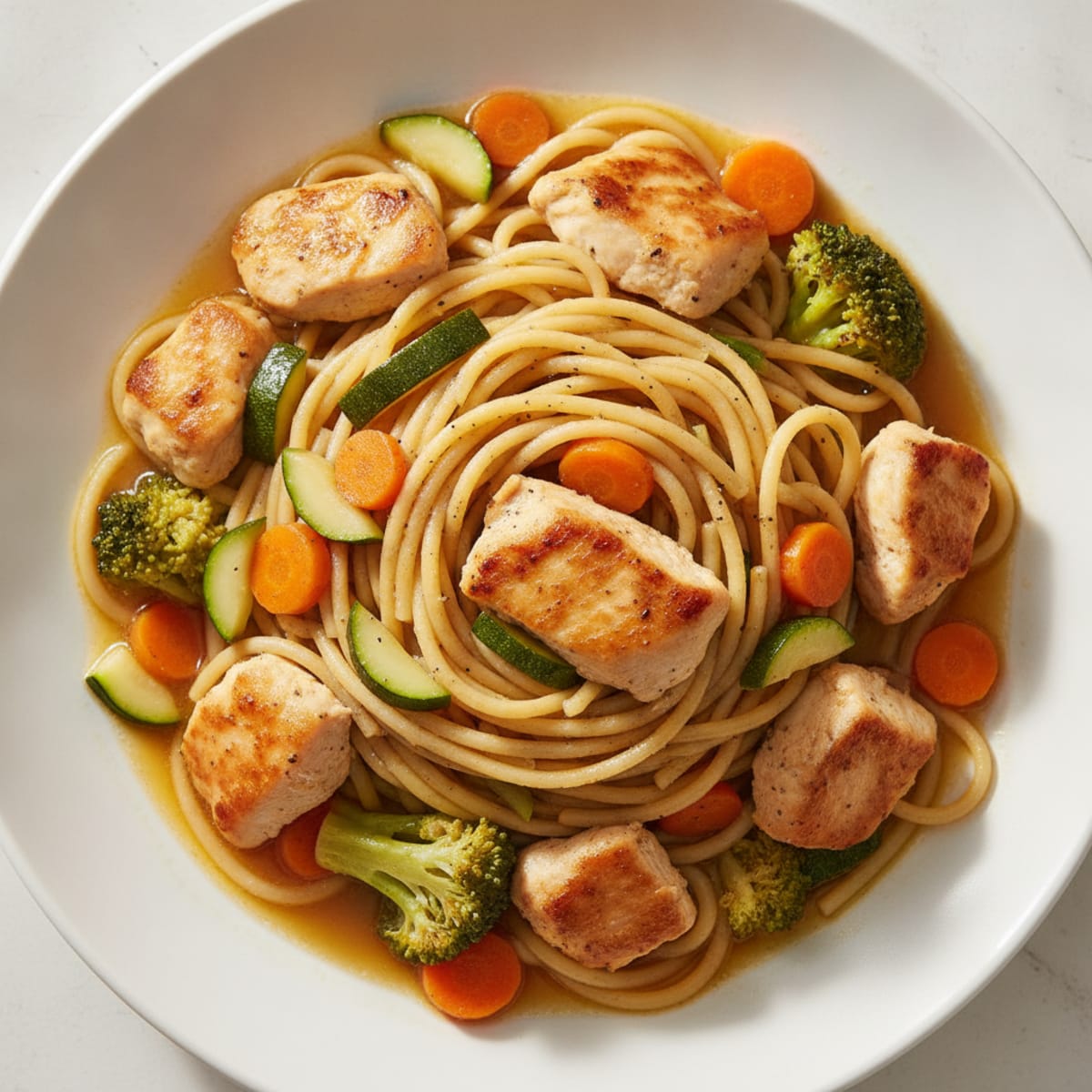 Chicken and Vegetable Spaghetti