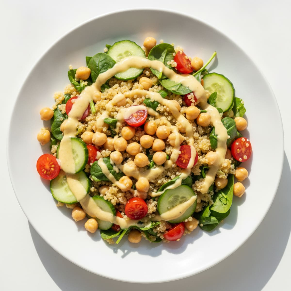 Chickpea and Quinoa Salad with Lemon-Tahini Dressing