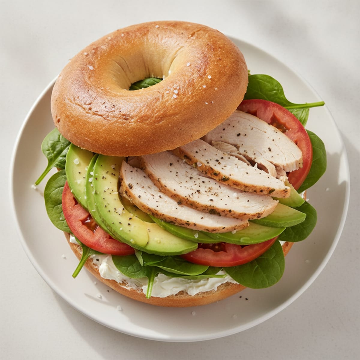 Garlic Herb Chicken Bagel Sandwich