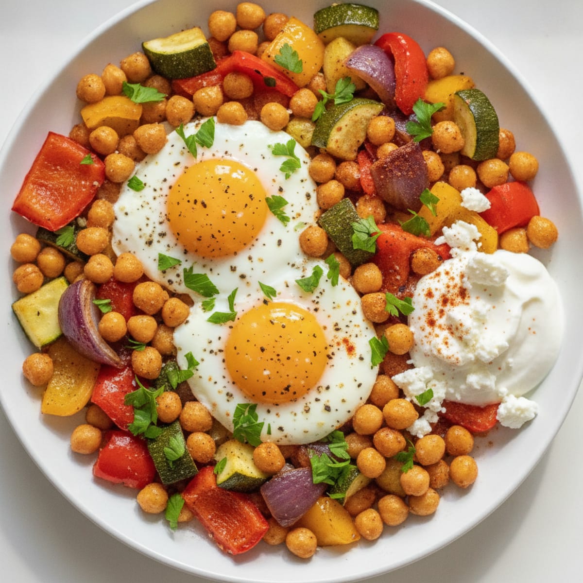 Baked Eggs with Roasted Vegetables