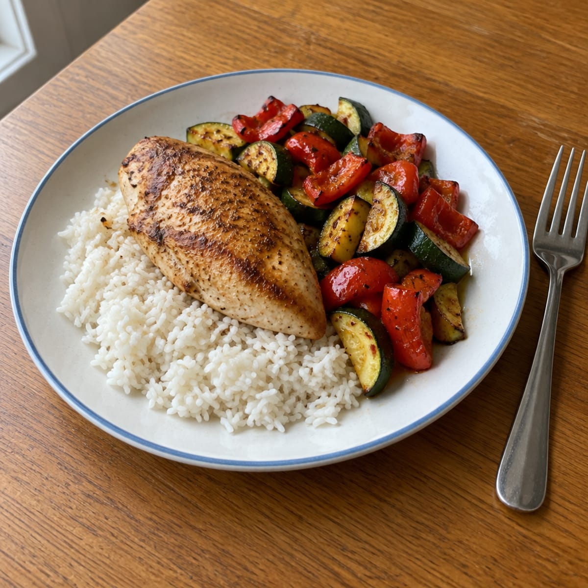Jasmine rice with chicken and vegetables
