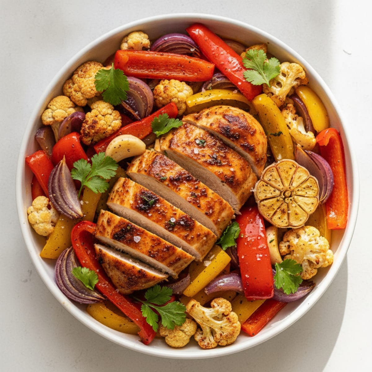 Harissa Roasted Chicken and Rainbow Vegetables
