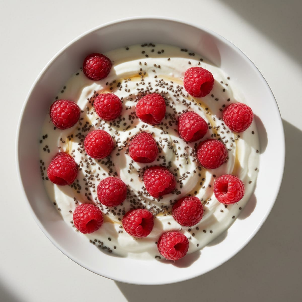 Raspberry Chia Greek Yogurt Bowl