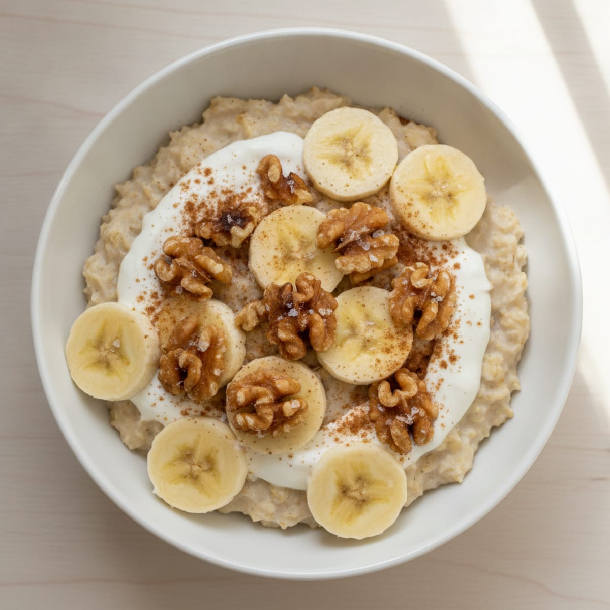 Banana Walnut Protein Oatmeal