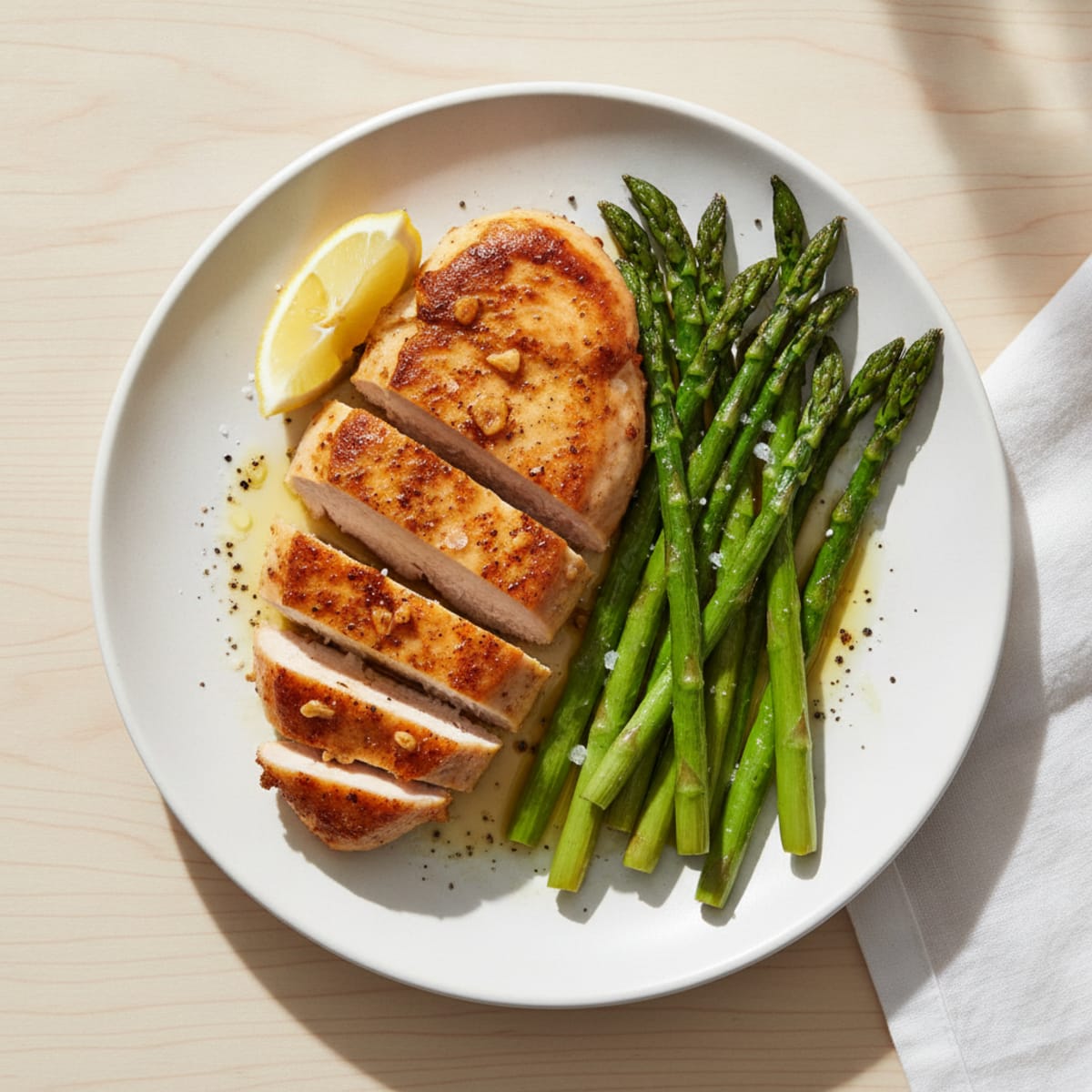 Pan-Seared Chicken with Roasted Asparagus