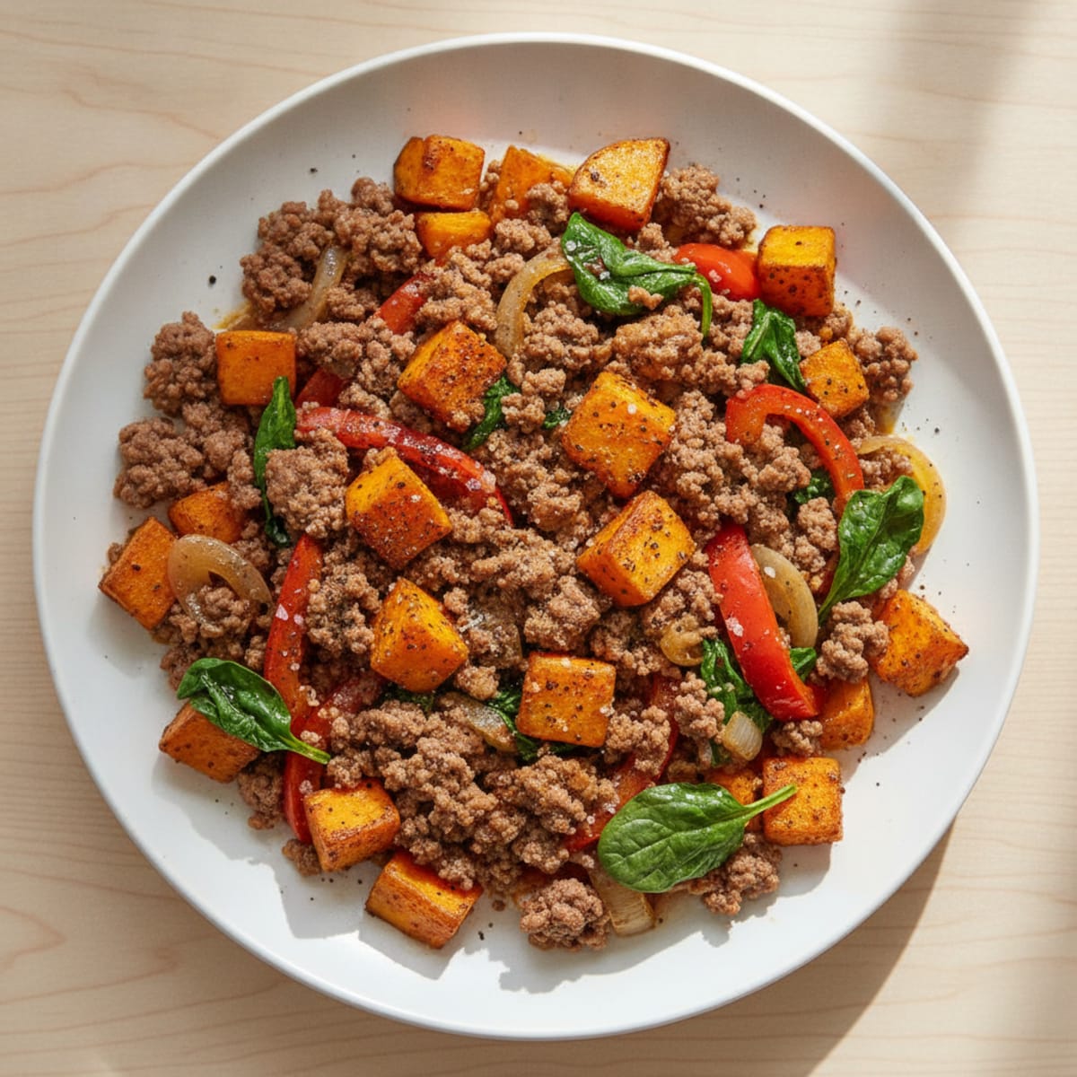Ground Beef and Sweet Potato Skillet
