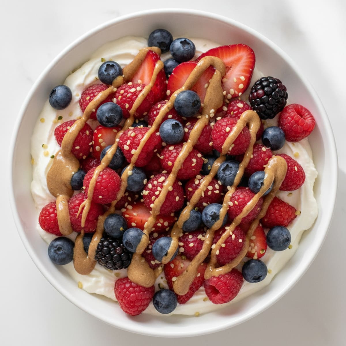 Creamy Greek Yogurt Protein Bowl with Mixed Berries