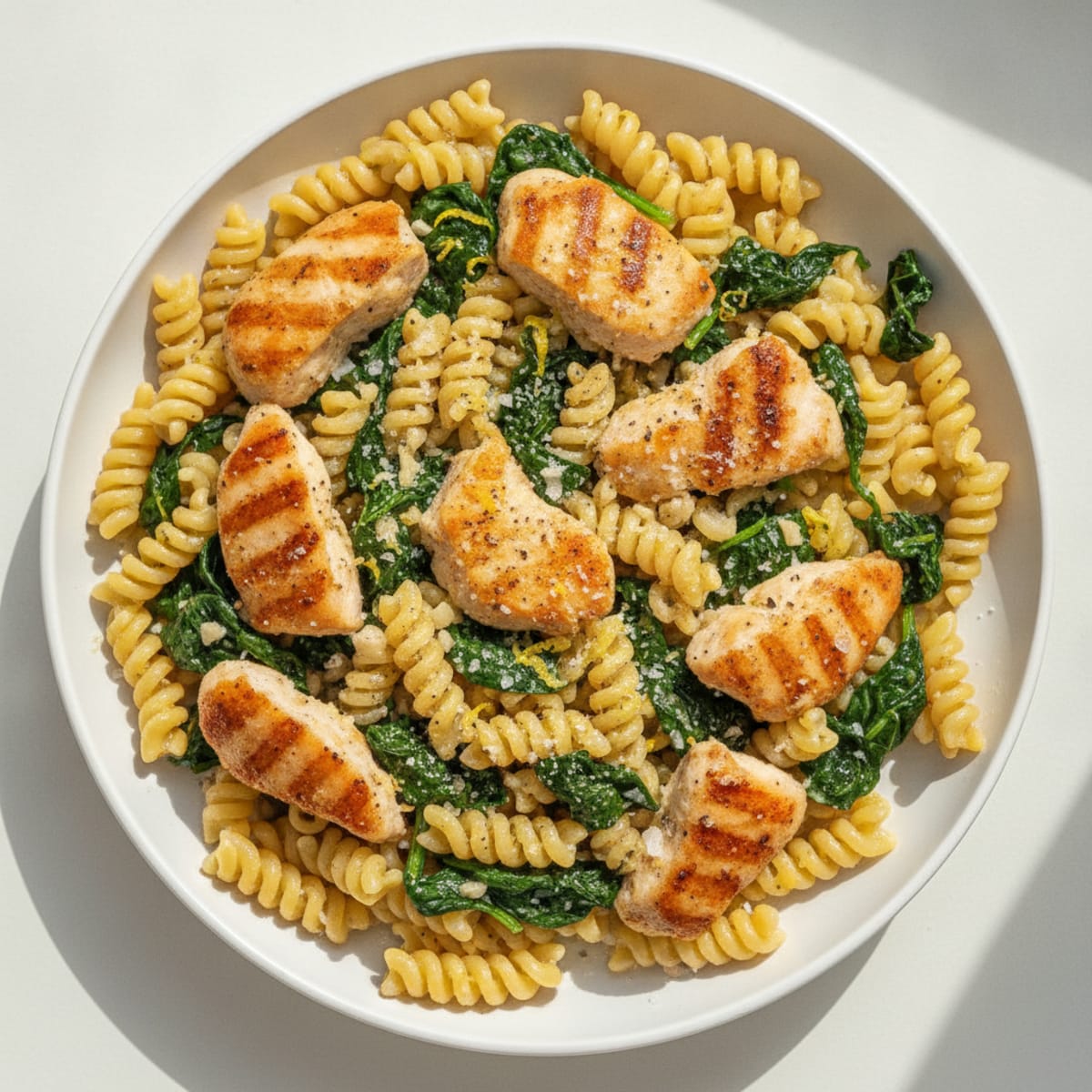 Lemon-Herb Chicken Pasta with Spinach