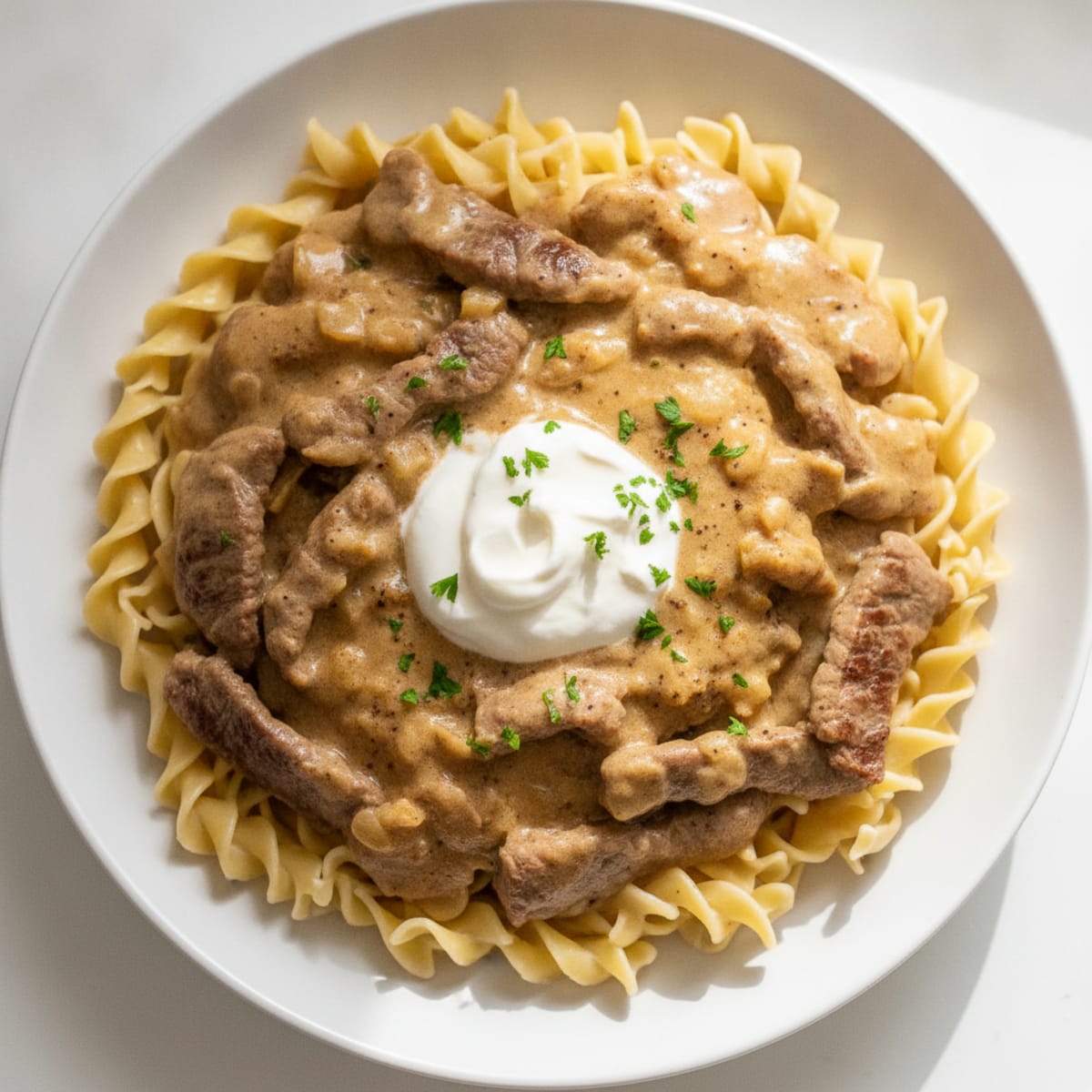 Sirloin Steak Stroganoff with Sour Cream
