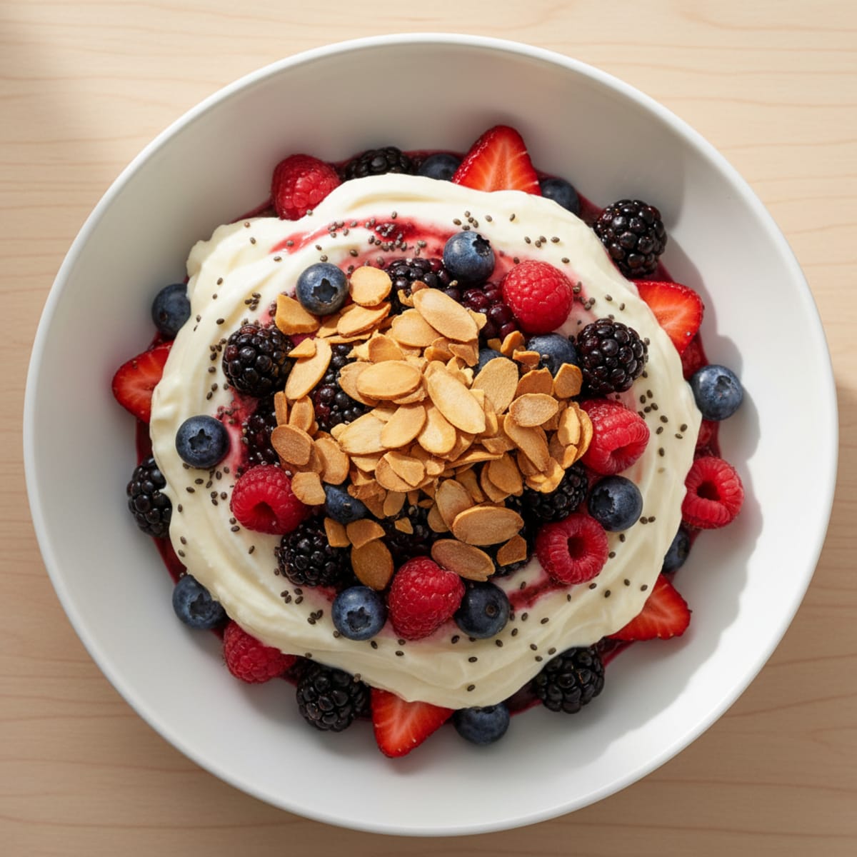 Greek Yogurt Protein Parfait with Mixed Berries