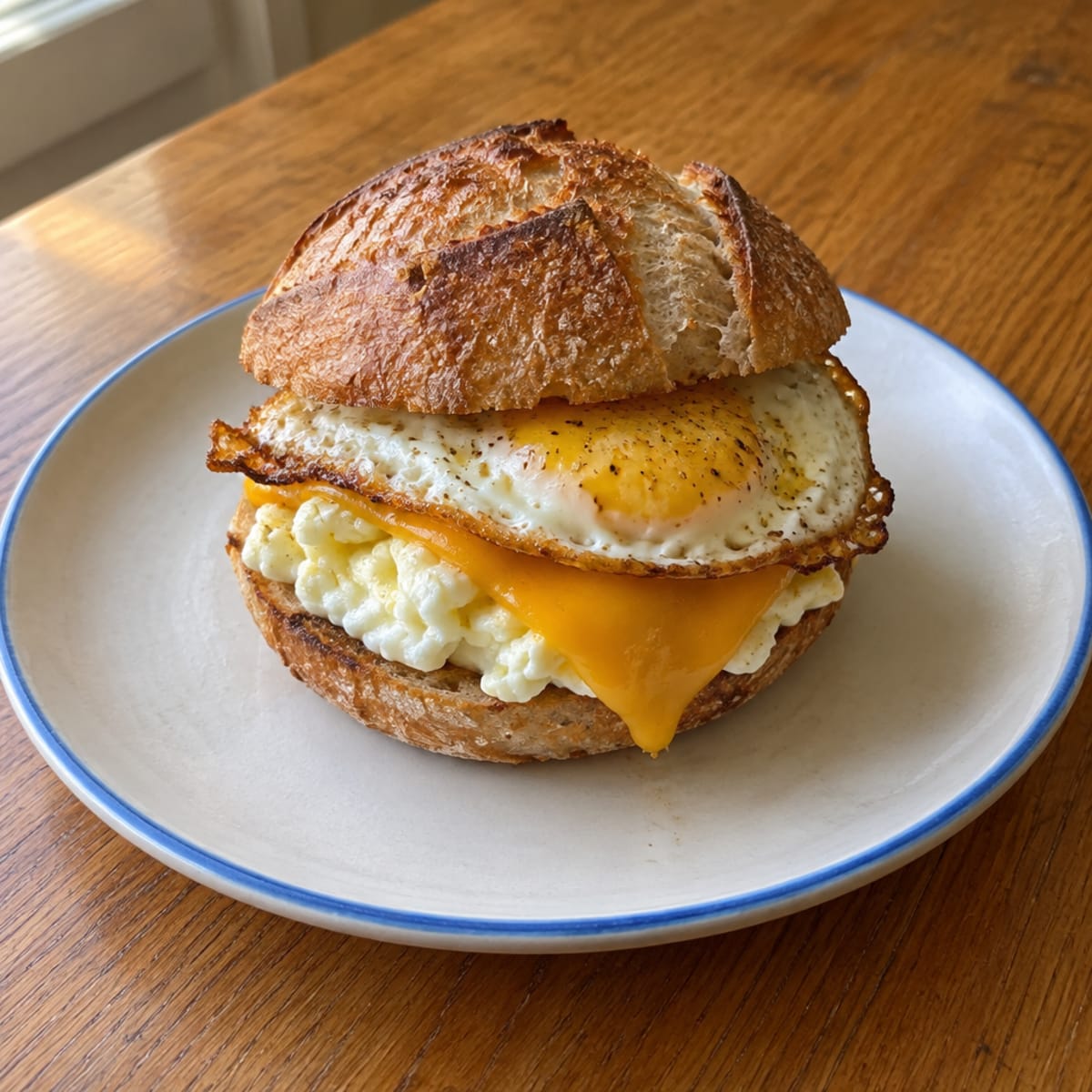 Sourdough egg and cheese sandwich