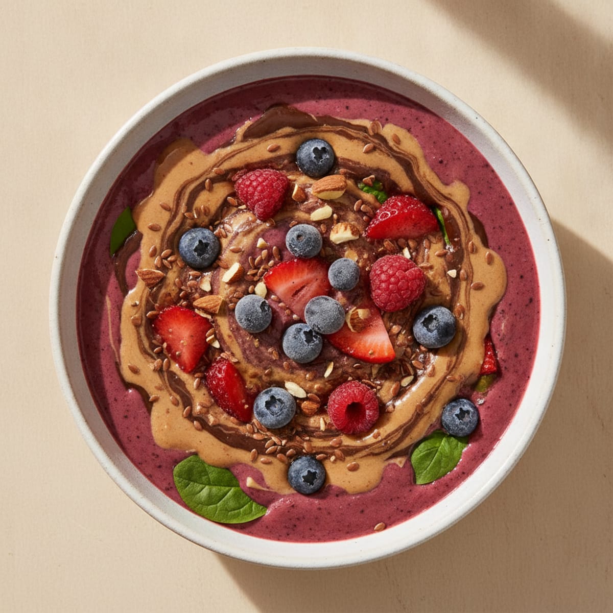 Berry Dark Chocolate Almond Butter Smoothie