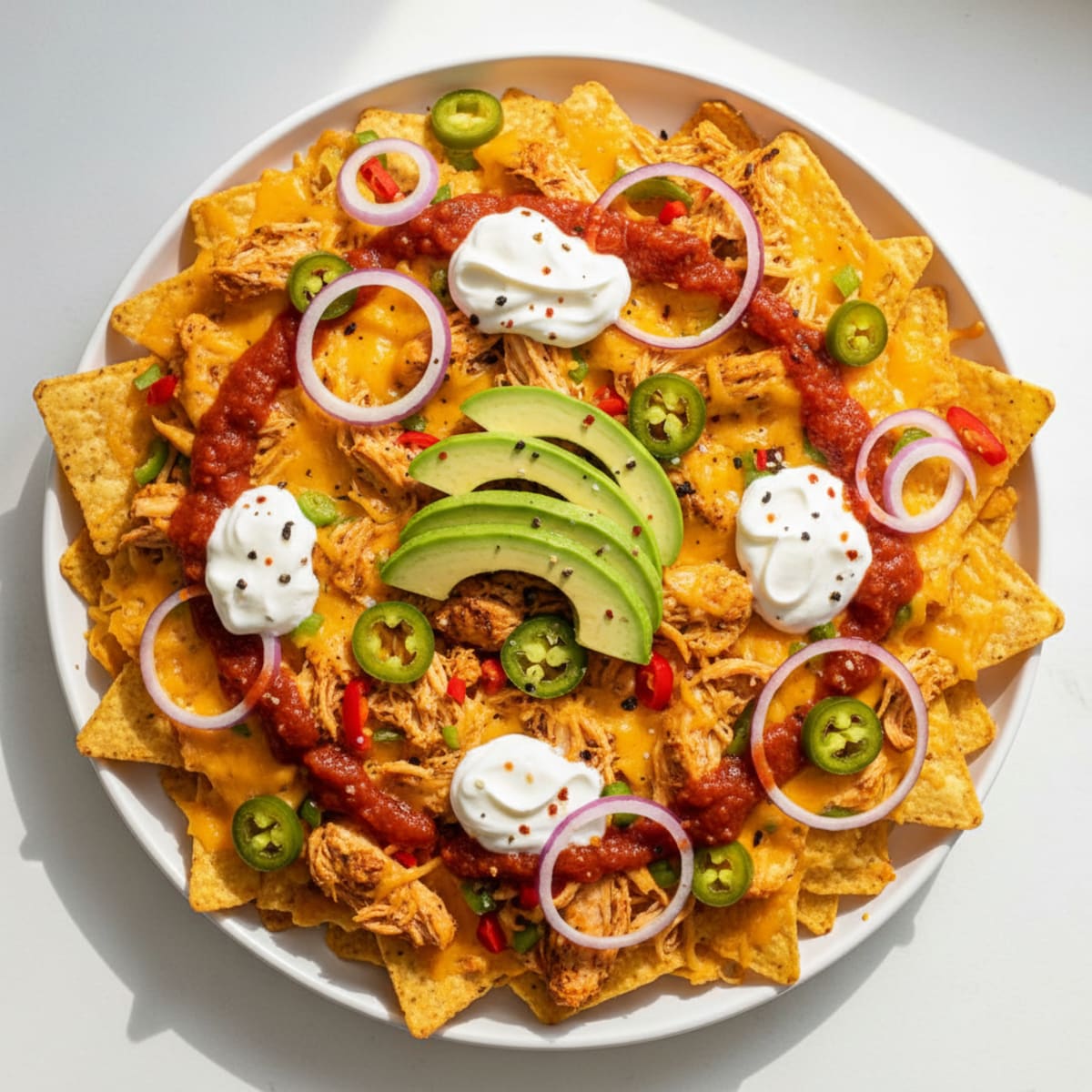 Loaded Sheet Pan Chicken Nachos