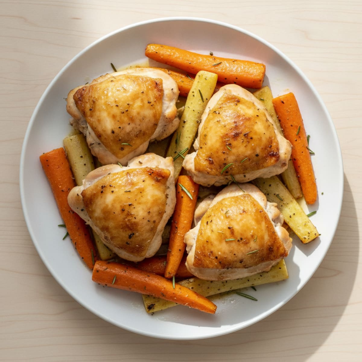Baked Chicken Thighs with Root Vegetables