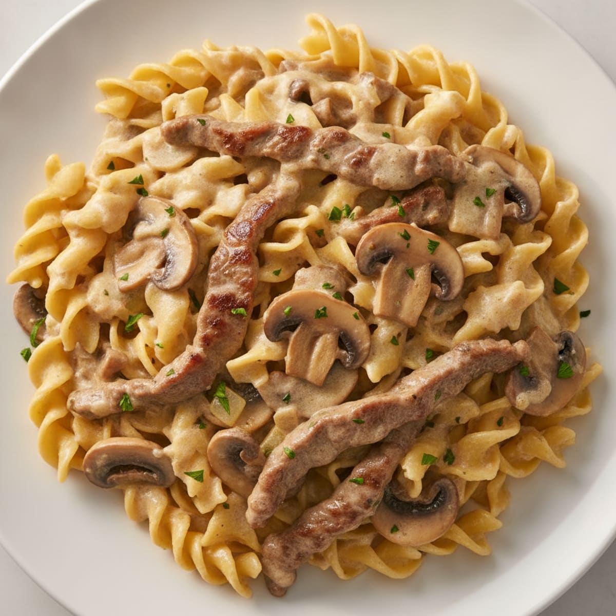 Classic Beef Stroganoff with Egg Noodles