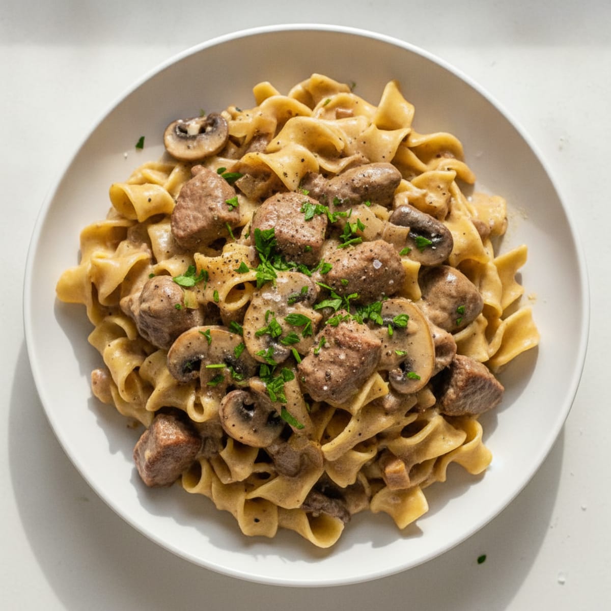 Classic Beef Stroganoff with Egg Noodles