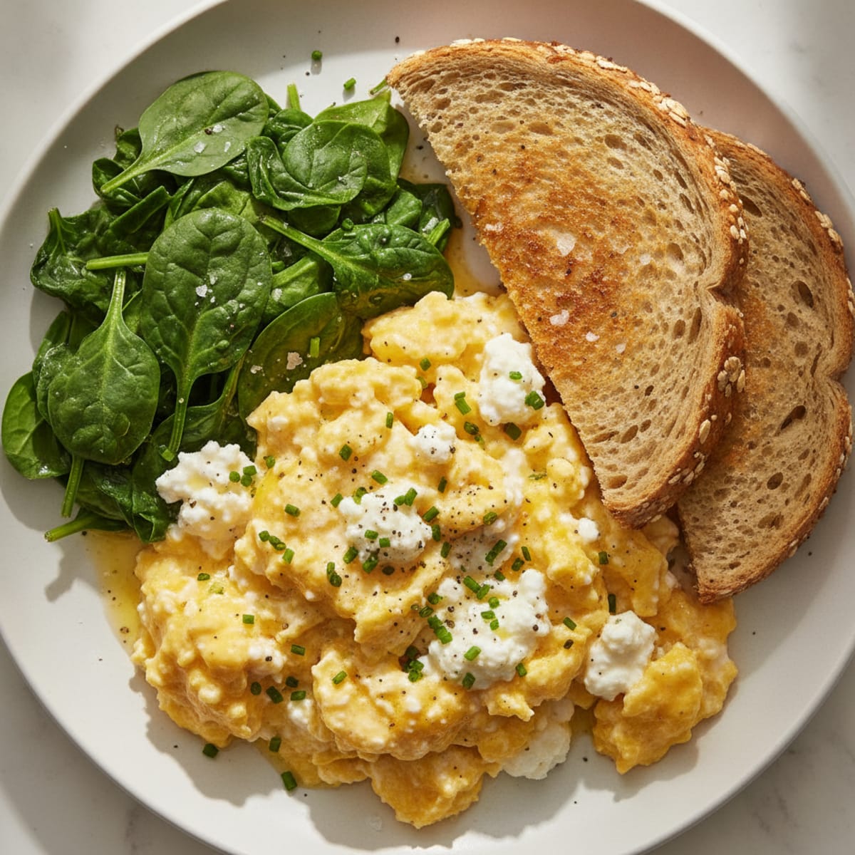 High-Protein Scrambled Eggs with Cottage Cheese