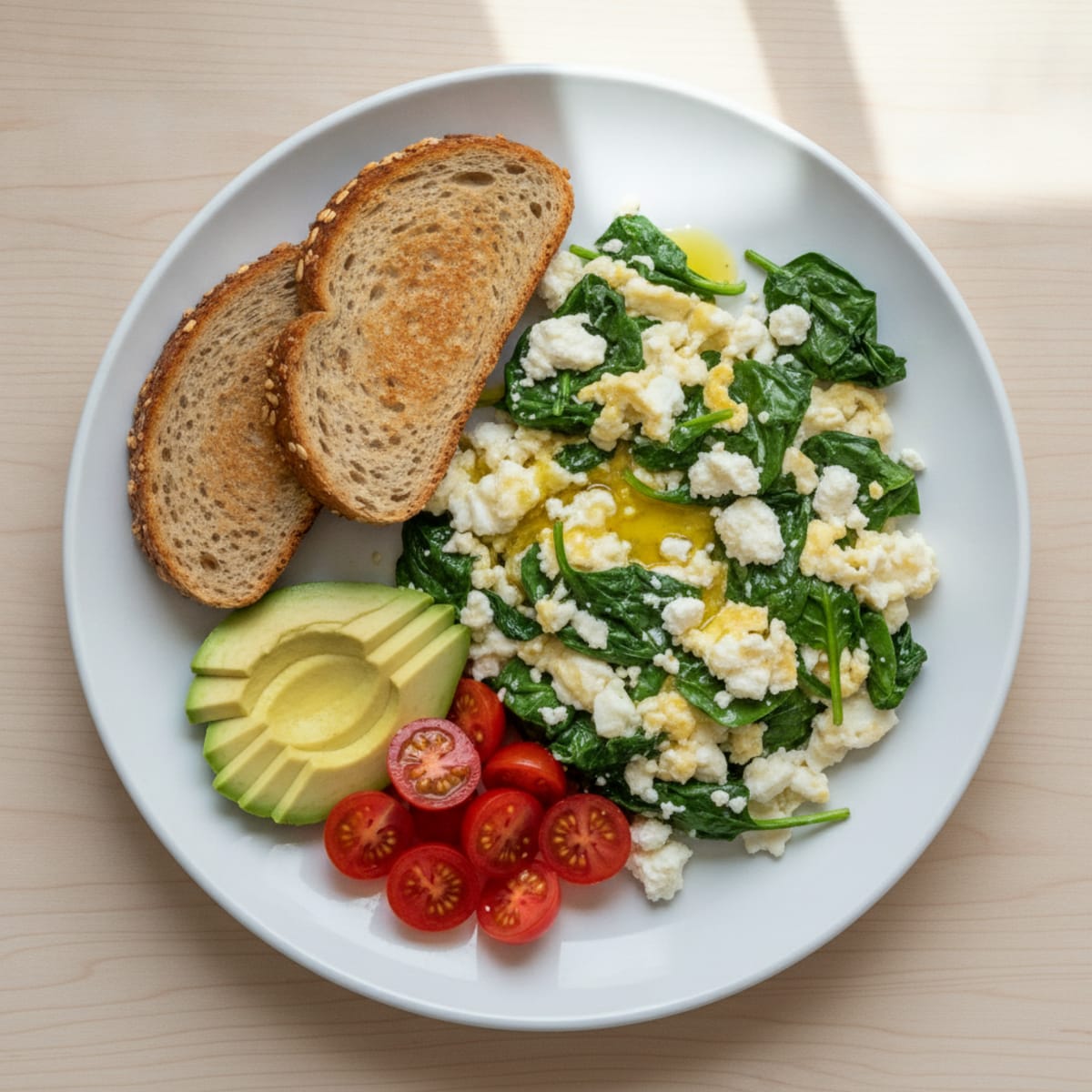 Egg White Scramble with Spinach and Feta