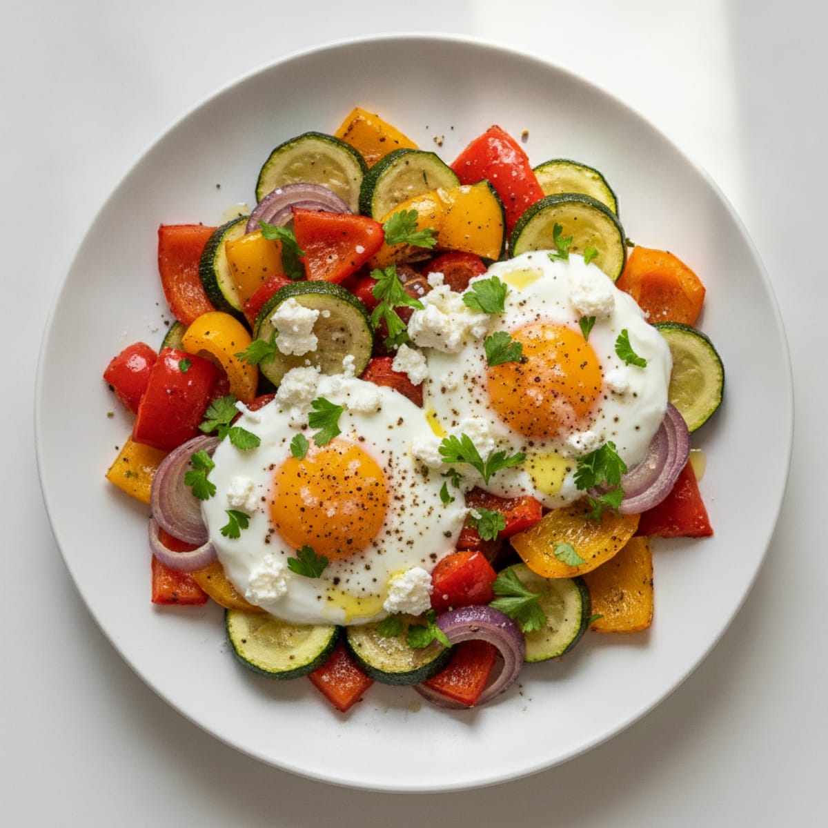 Baked Eggs with Roasted Vegetables