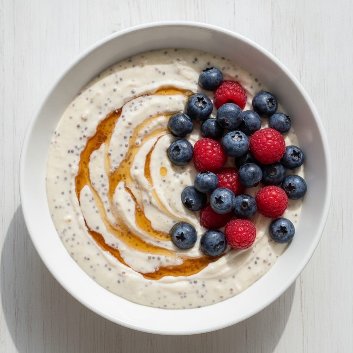 Almond Berry Chia Seed Protein Pudding