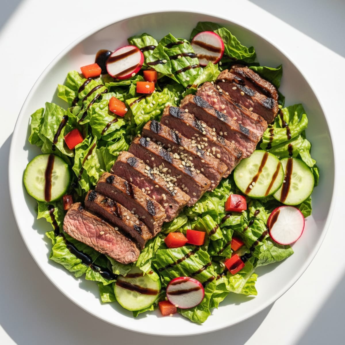 Grilled Steak Salad with Crunchy Vegetables
