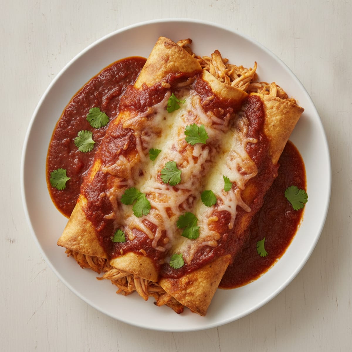 Chicken Enchiladas with Red Chili Sauce