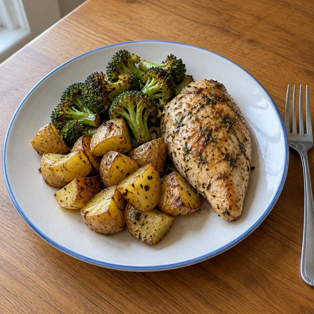 Lemon herb roasted chicken and veggies