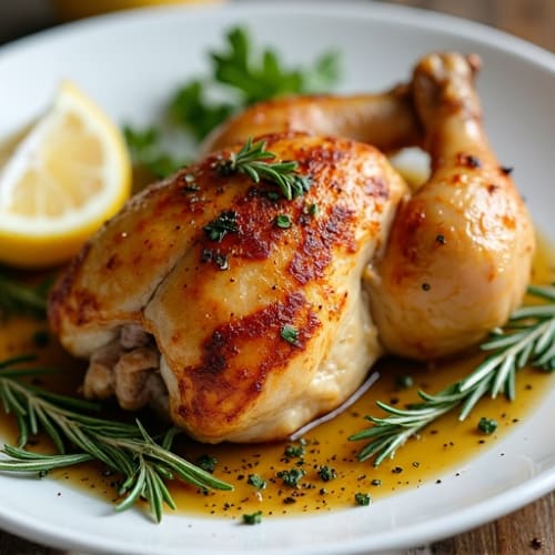 Lemon-Herb Roasted Bone-In Chicken with Crispy Skin