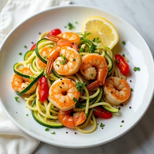 Citrus-Ginger Shrimp with Zucchini Noodles