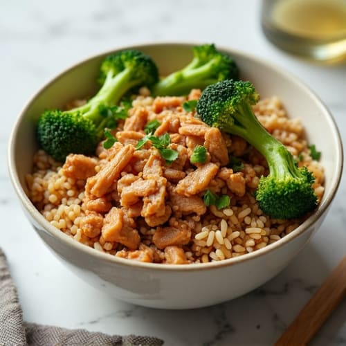 Ginger-Garlic Ground Turkey Rice Bowl