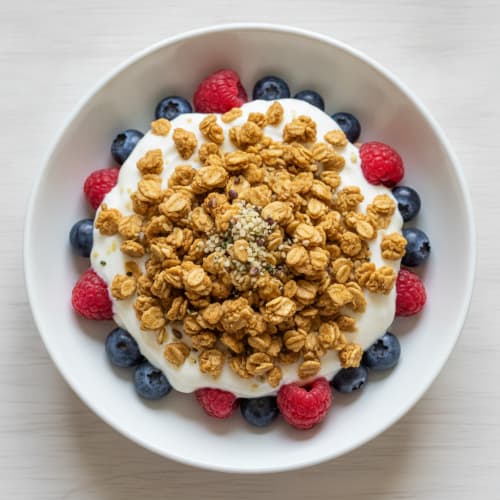 creamy-greek-yogurt-parfait-with-protein-granola-and-berries