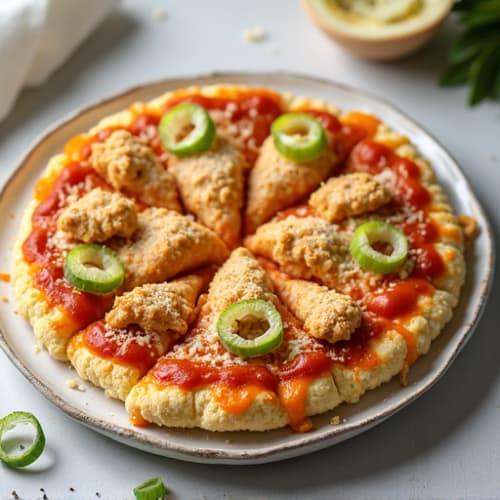 Crispy Cauliflower Crust Buffalo Chicken Pizza