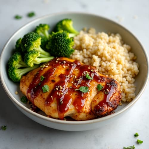 Sticky Ginger-Garlic Glazed Chicken with Sesame Broccoli