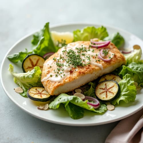 Herb-Roasted Chicken Caesar Salad with Shaved Parmesan