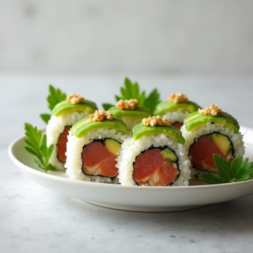 Fresh Tuna Avocado Roll with Cucumber