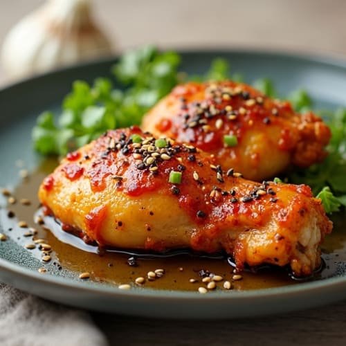 Crispy Pan-Seared Chicken with Soy-Ginger Glaze