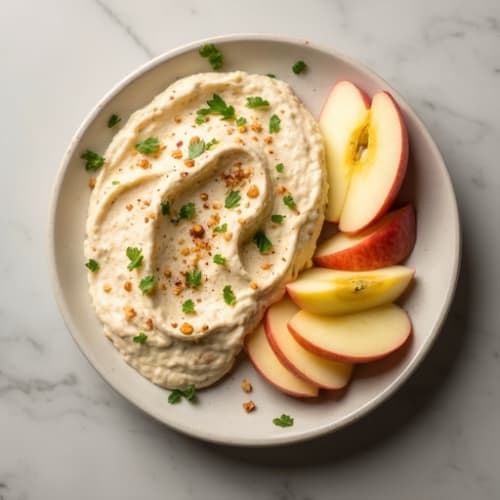 Tofu and White Bean Protein Dip with Sliced Apples