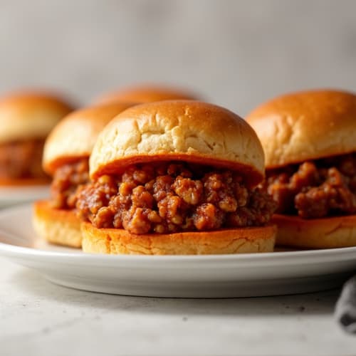Lean Turkey Sloppy Joe Sliders with Sweet Potato Buns