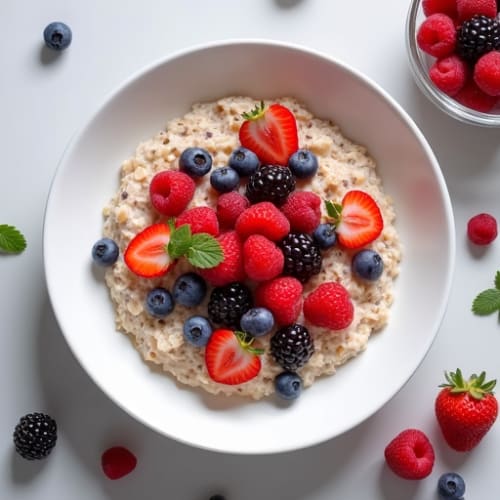 Vanilla-Berry Protein Overnight Oats